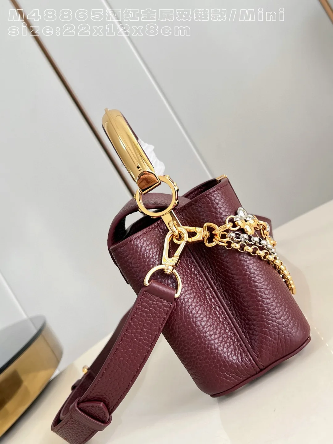 Louis Vuitton Capucines Burgundy Calfskin Crossbody Bag product photo from LabelPicks