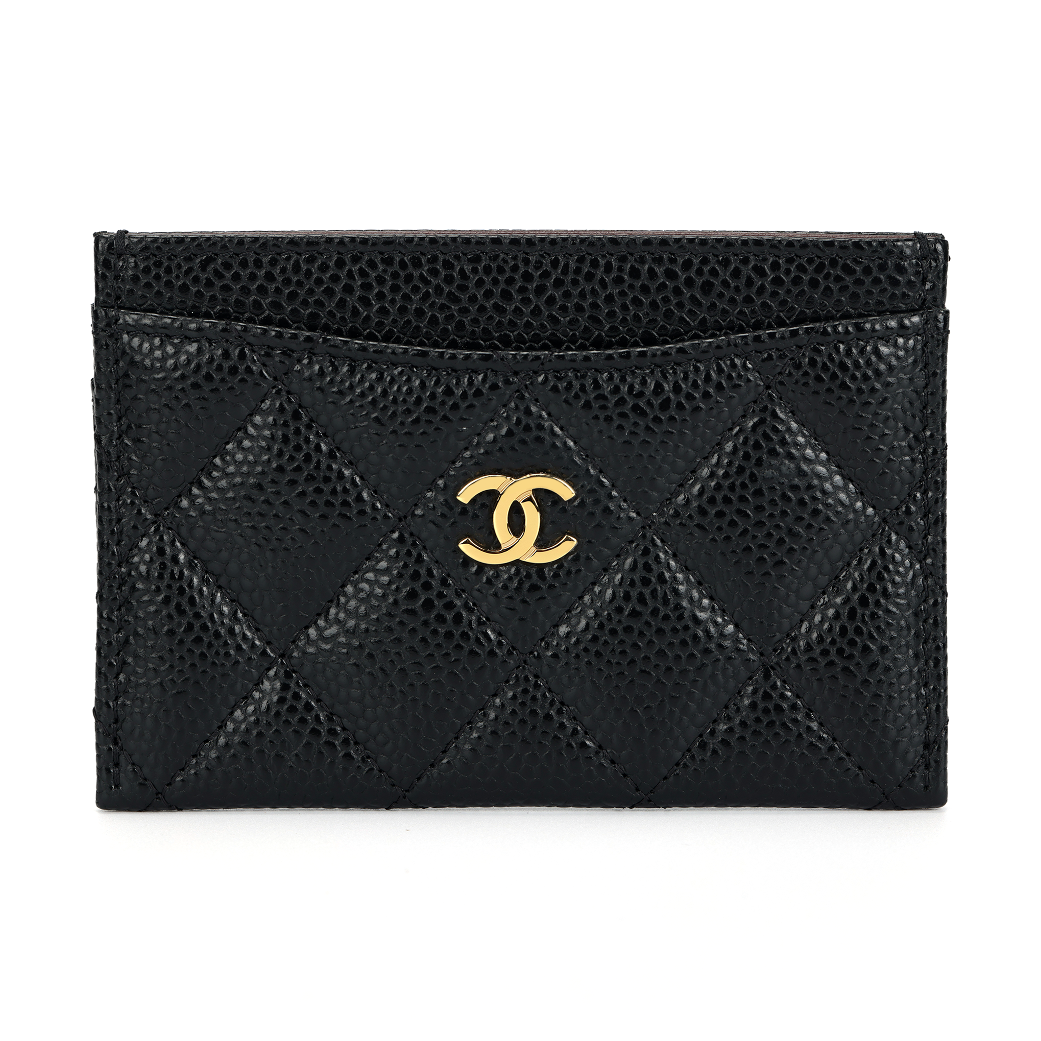 Chanel, Classic Quilted Pattern, Card Holder, Women's Style, Black