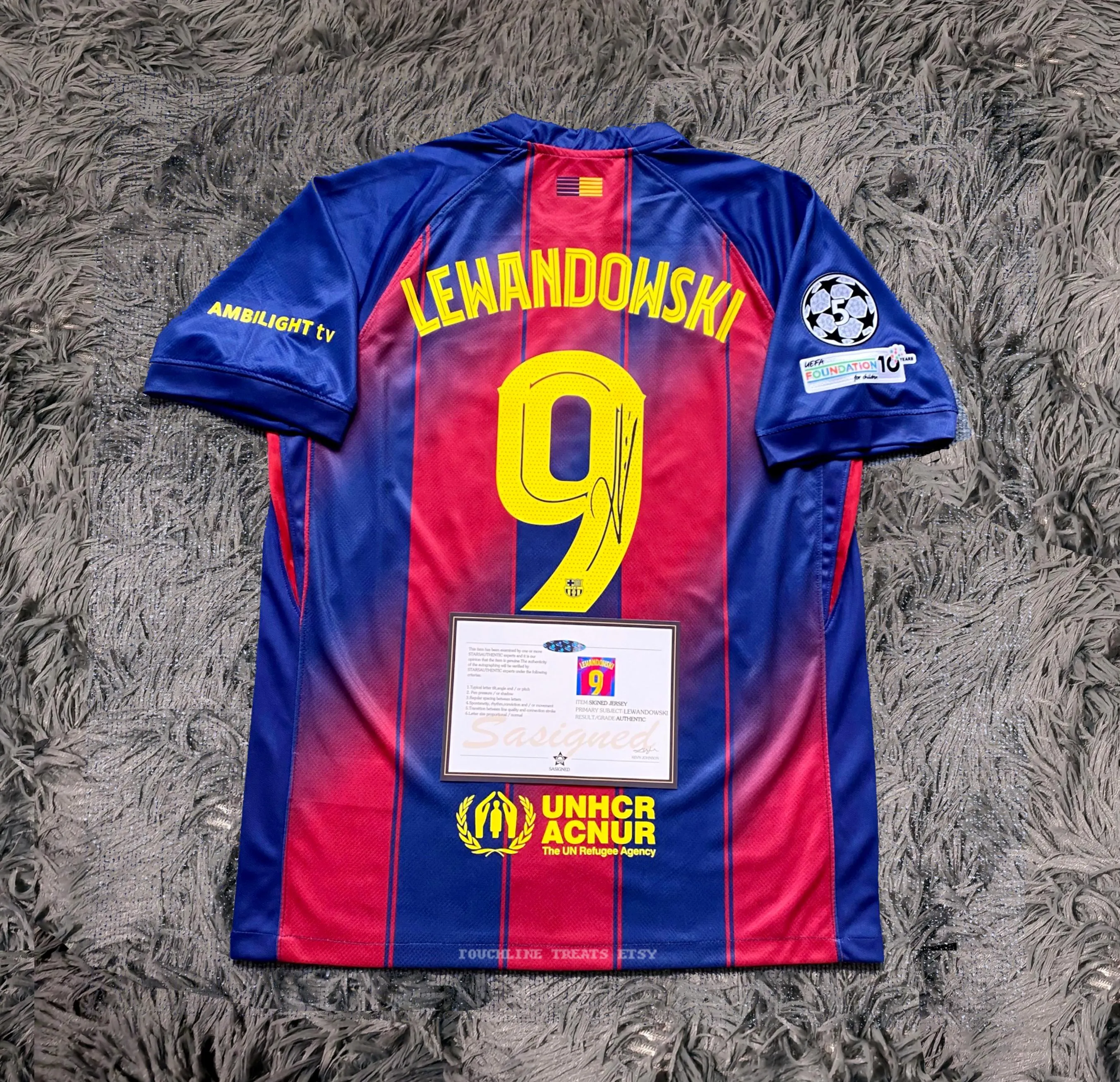 Robert Lewandowski SIGNED Barcelona 25/26 Home #9 Jersey/Shirt - COA - 2025