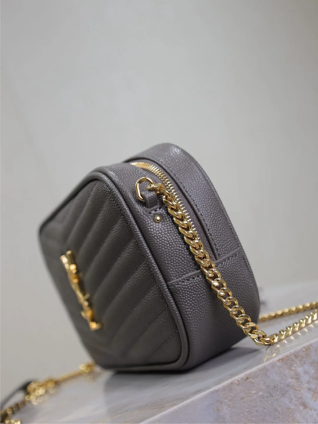 Saint Laurent Grey Calfskin Shoulder Bag product photo from LabelPicks