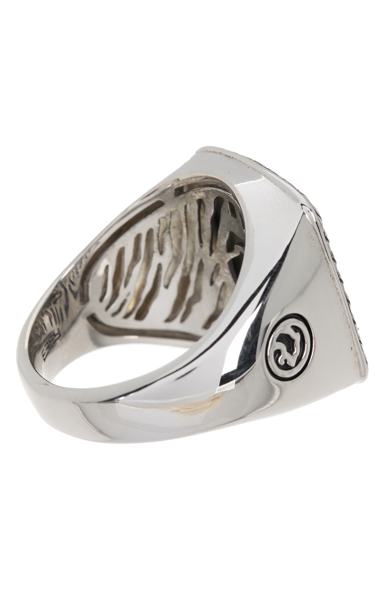 EFFY Sterling Silver Hematite Dragon Signet Ring - Size 10