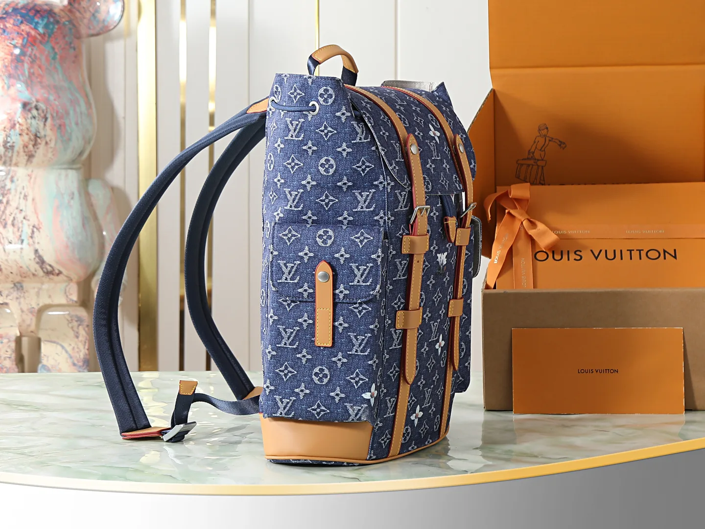 Louis Vuitton Christopher Blue Calfskin Backpack product photo from LabelPicks
