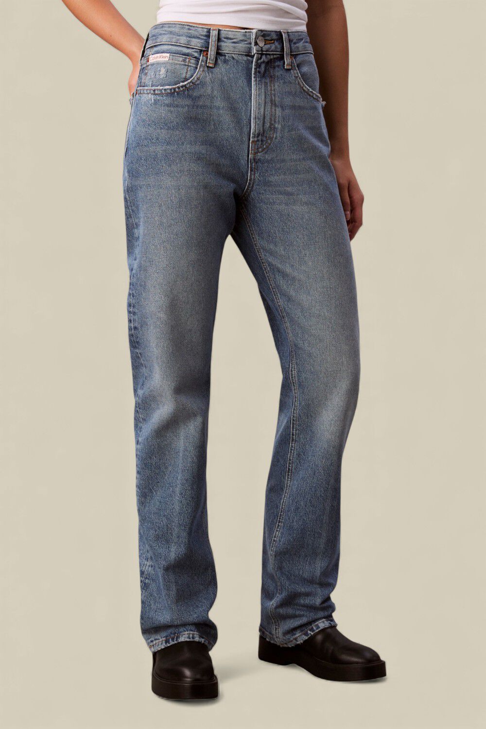 CALVIN KLEIN מכנסי ג'ינס בגזרה ישרה