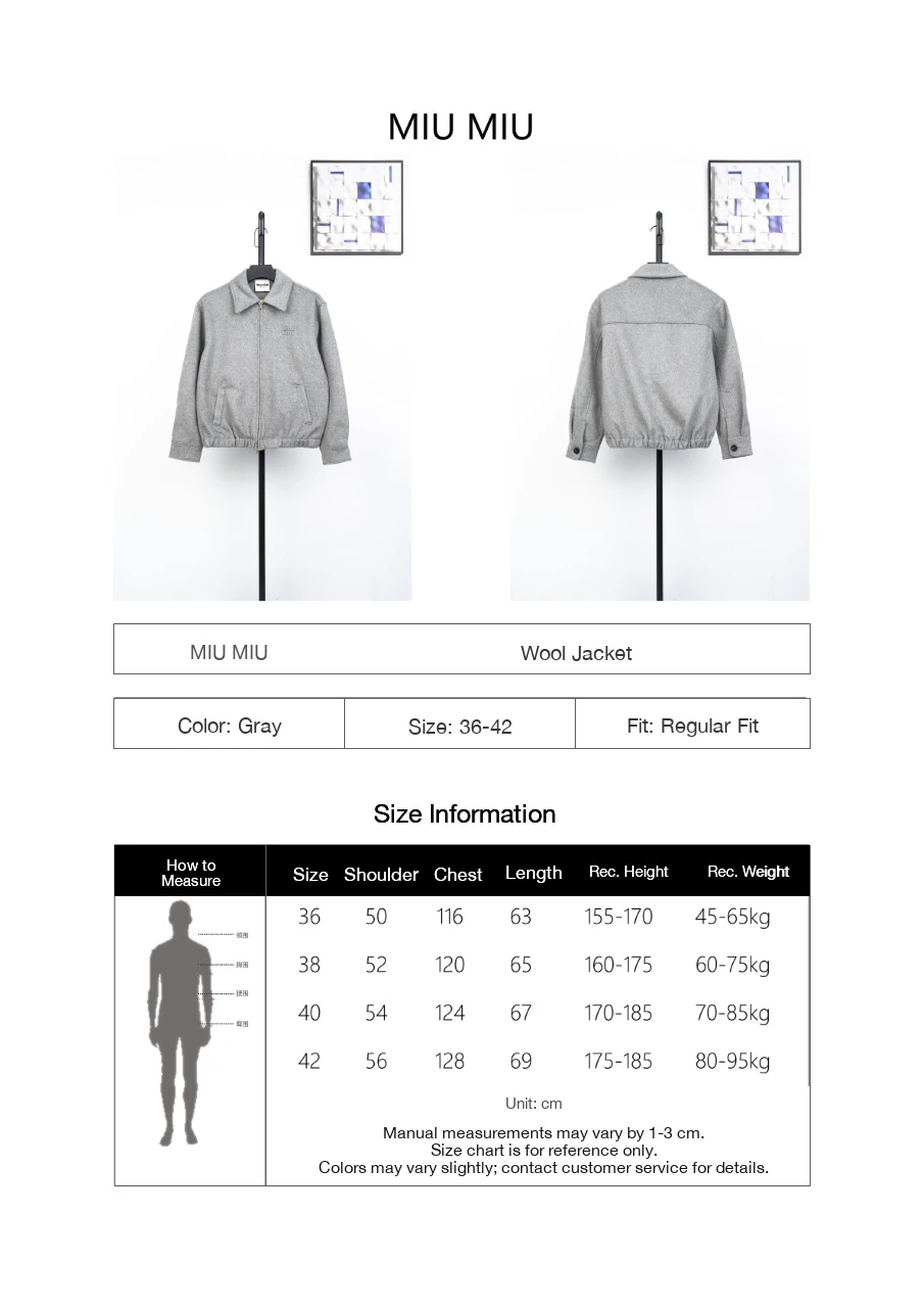 Miu Miu Grey Wool Zip Jacket product photo from LabelPicks