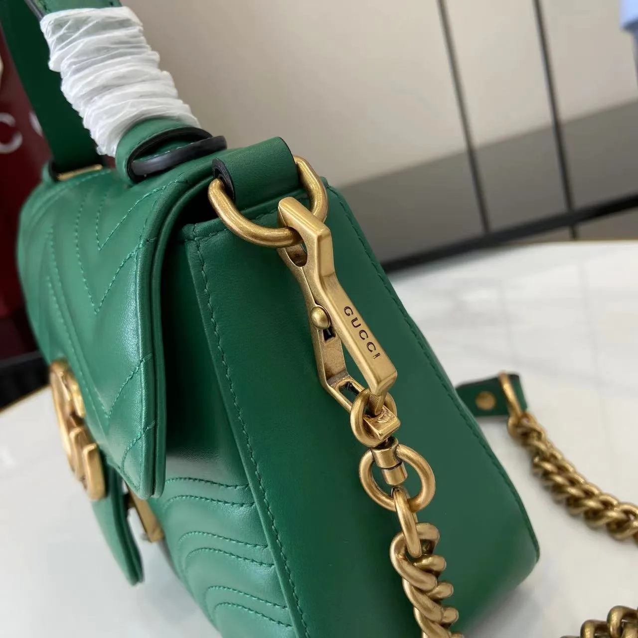 Gucci Marmont Green GG Supreme Canvas Top Handle Bag product photo from LabelPicks