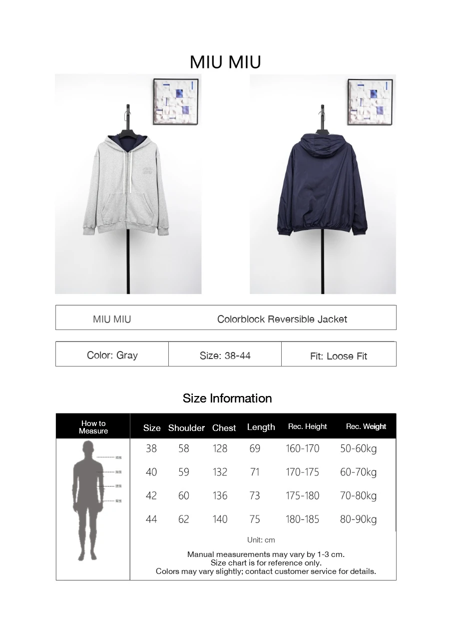 Miu Miu Grey Contrast Reversible Hooded Jacket product photo from LabelPicks