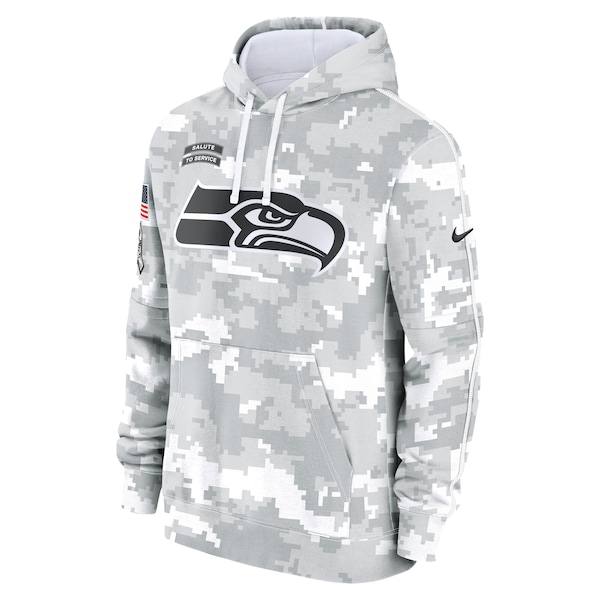 Seattle Seahawks Nike 2024 Salute to Service Club Fleece Pullover Hoodie - Arctic Camo