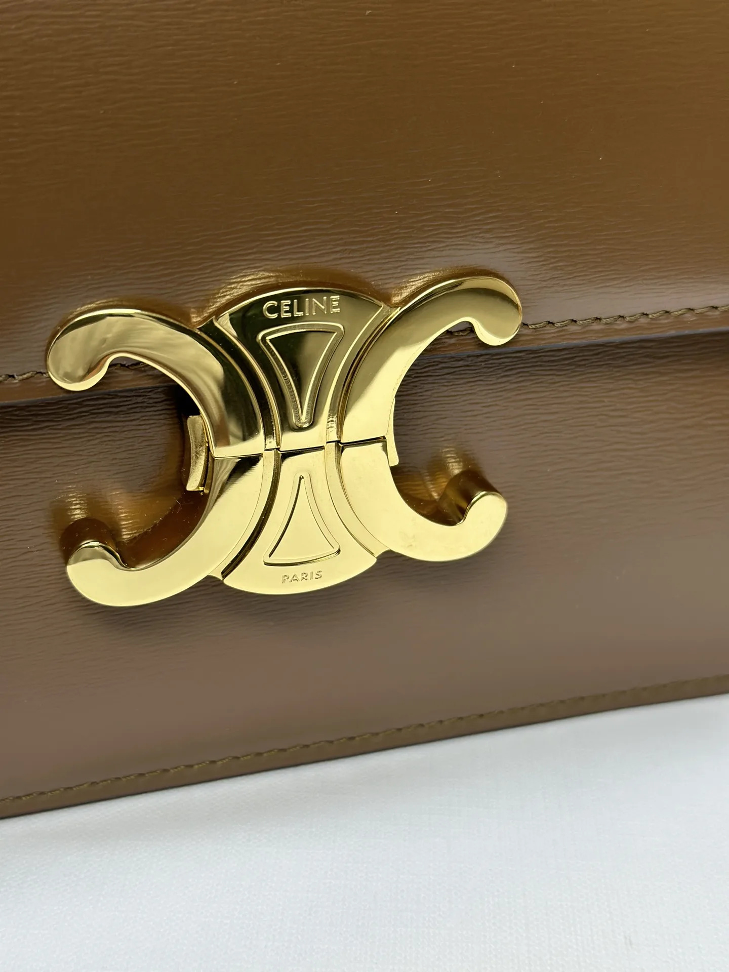 Celine Triomphe Gold Lambskin Crossbody Bag product photo from LabelPicks