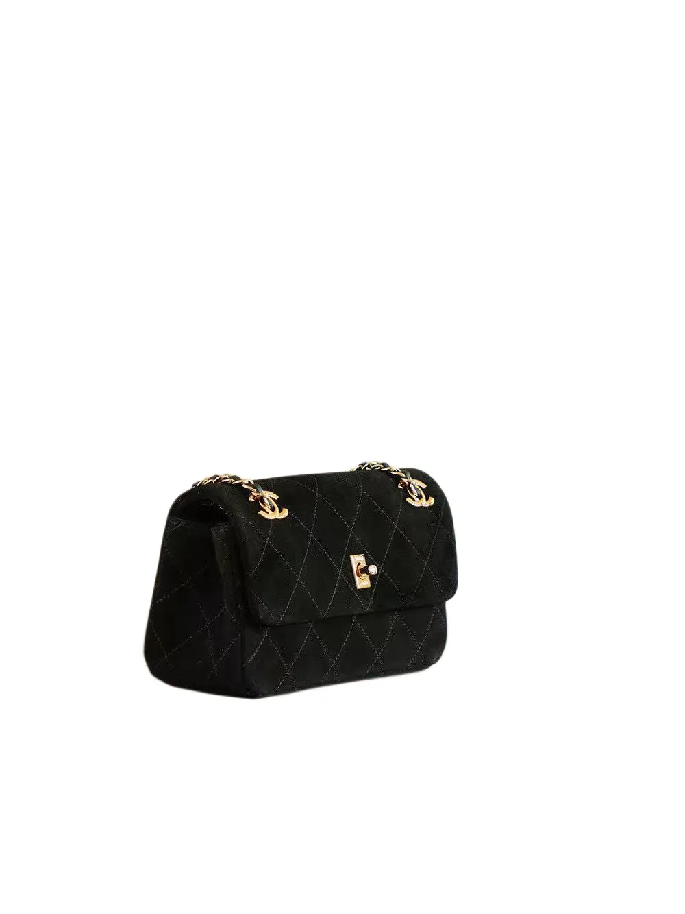 Chanel Classic Flap Black Suede Leather Shoulder Bag product photo from LabelPicks