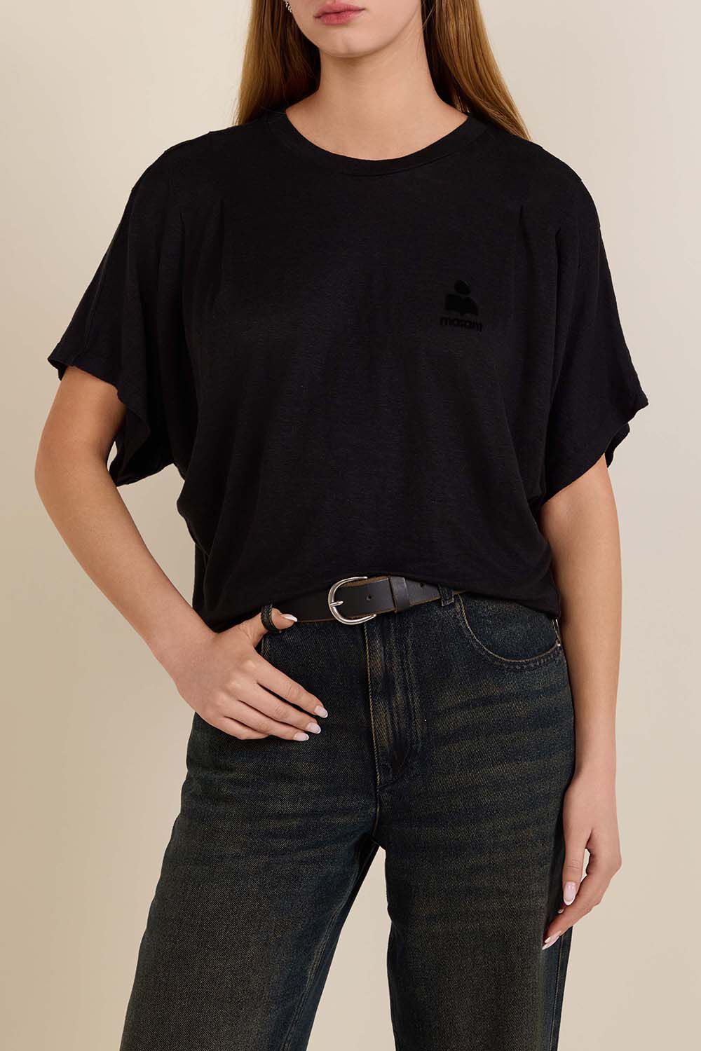 ISABEL MARANT חולצת טי עטלף מפשתן