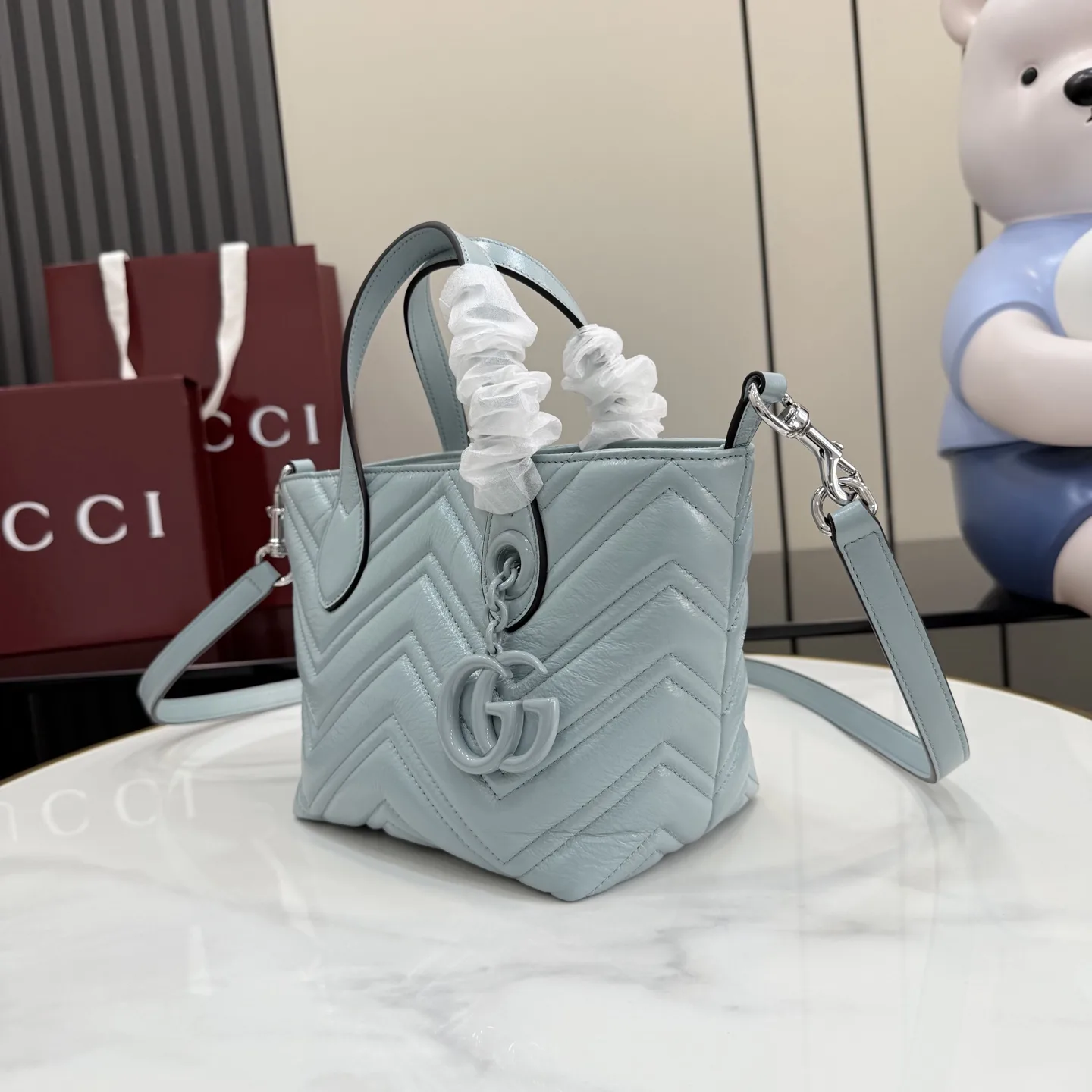 Gucci Blue Marmont GG Supreme Canvas Tote Bag product photo from LabelPicks