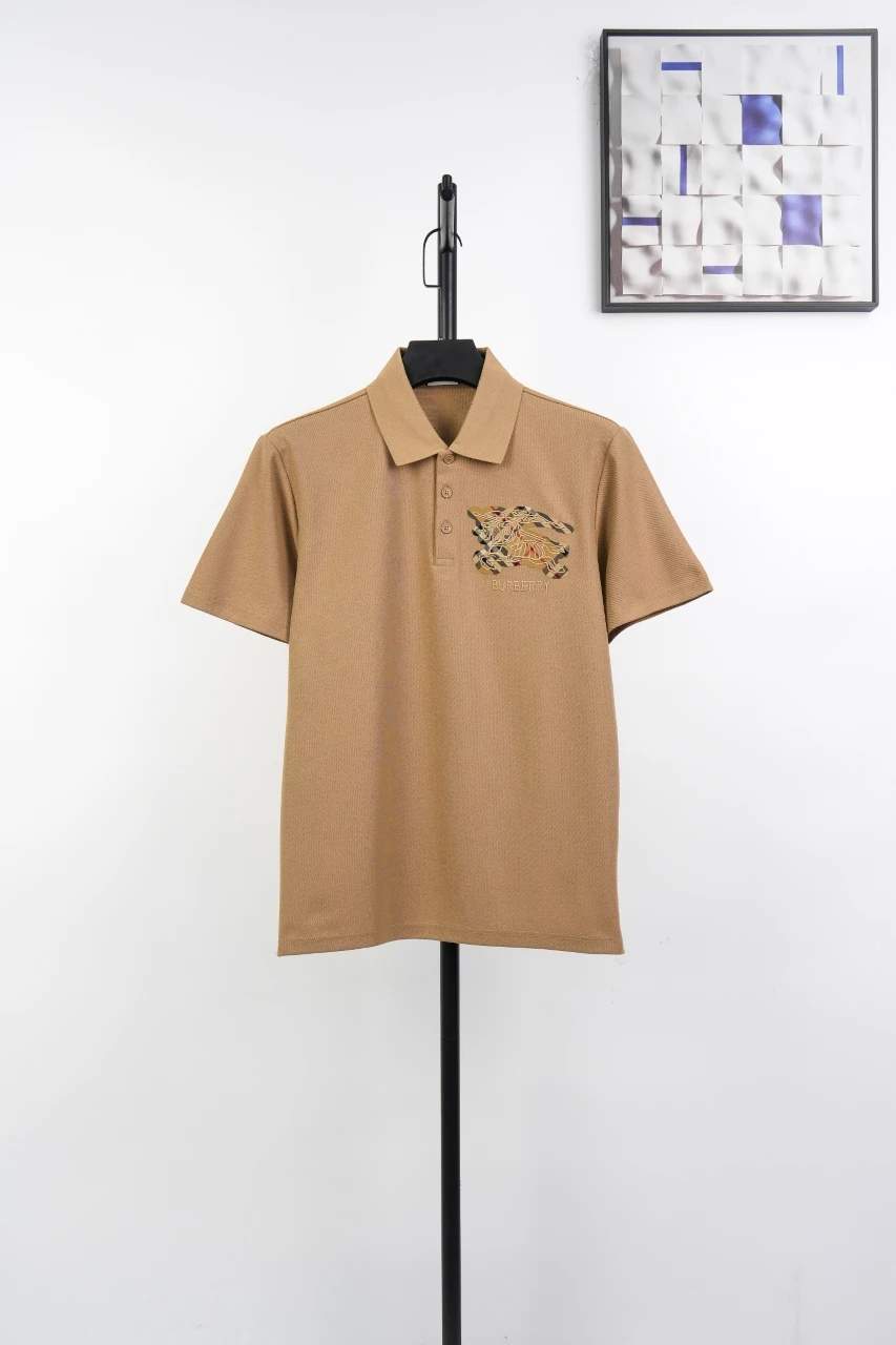 Burberry Khaki Check Equestrian Knight Embroidered Polo Shirt product photo from LabelPicks