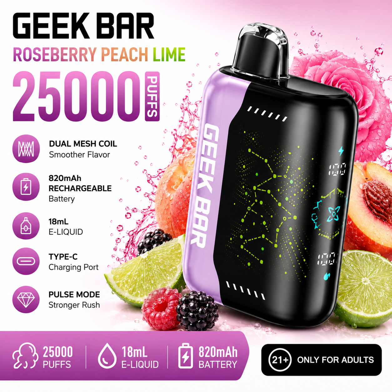 🔥GEEK BAR Disposable e-cigarettes - 25000 puffs👉Delivered Within 1–3 Business Days