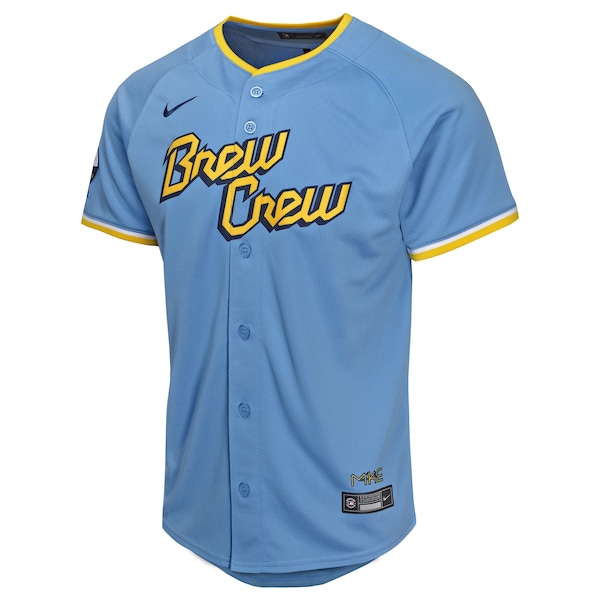 Willy Adames Milwaukee Brewers Nike Youth City Connect Limited Player Jersey - Powder Blue