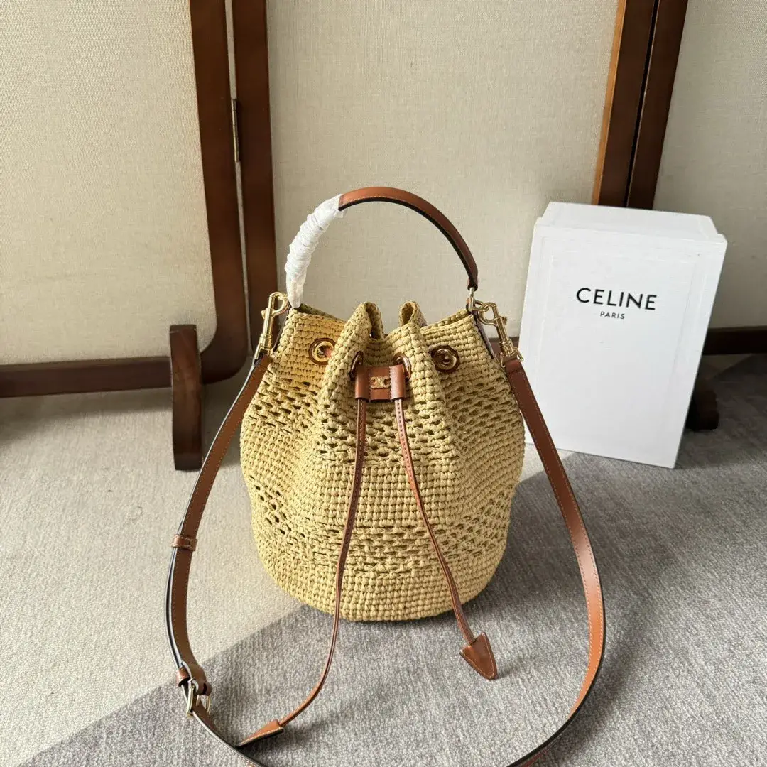 Celine Straw Woven Clara Bucket Bag product photo from LabelPicks