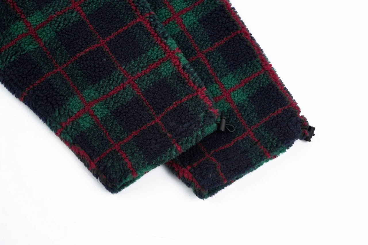 Miu Miu Dark Green Check Fleece Zip Jacket product photo from LabelPicks