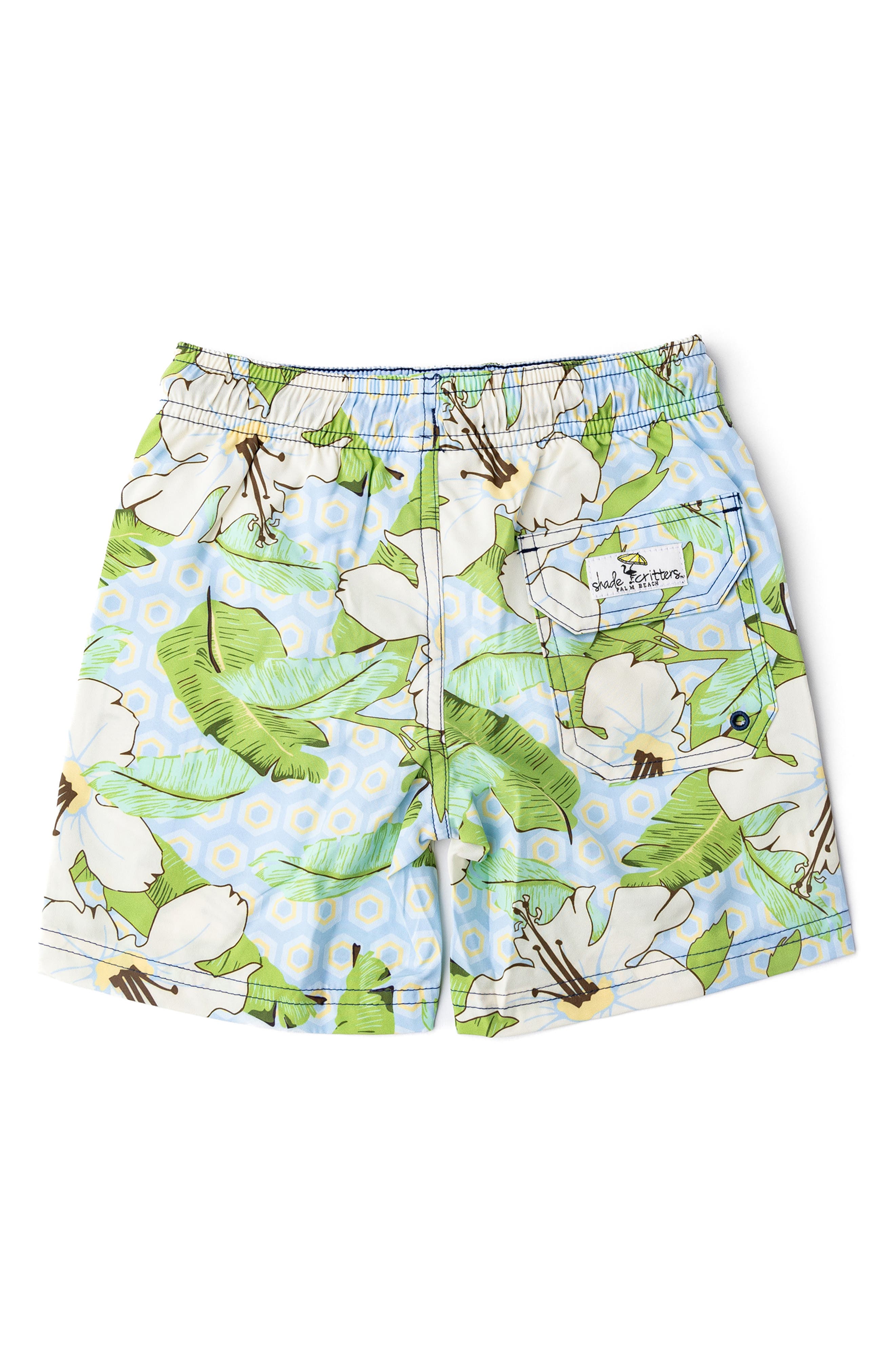Shade Critters Kids' Hibiscus UPF 50+ Swim Trunks