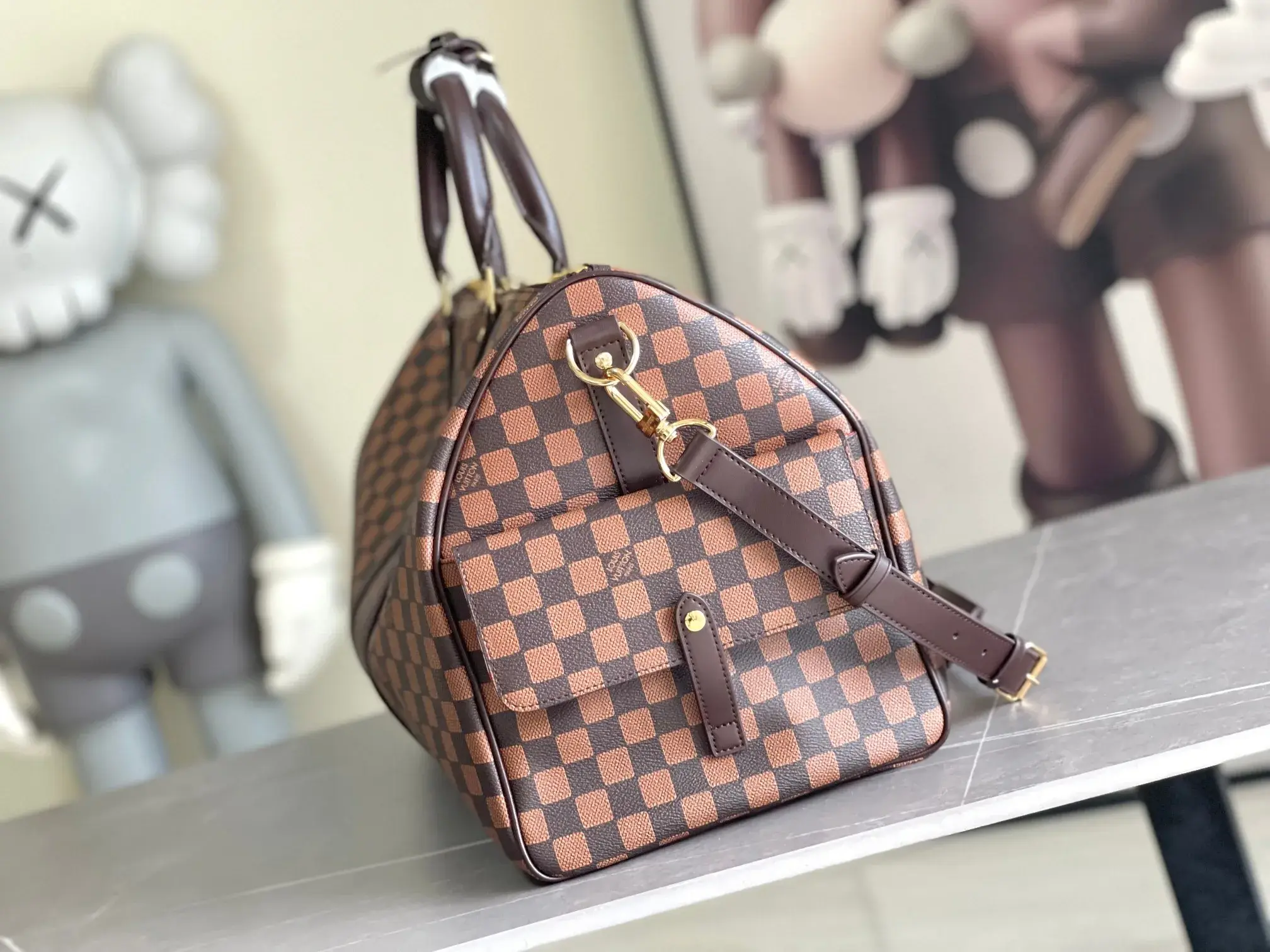 Louis Vuitton Grained Leather Keepall Tote Bag product photo from LabelPicks
