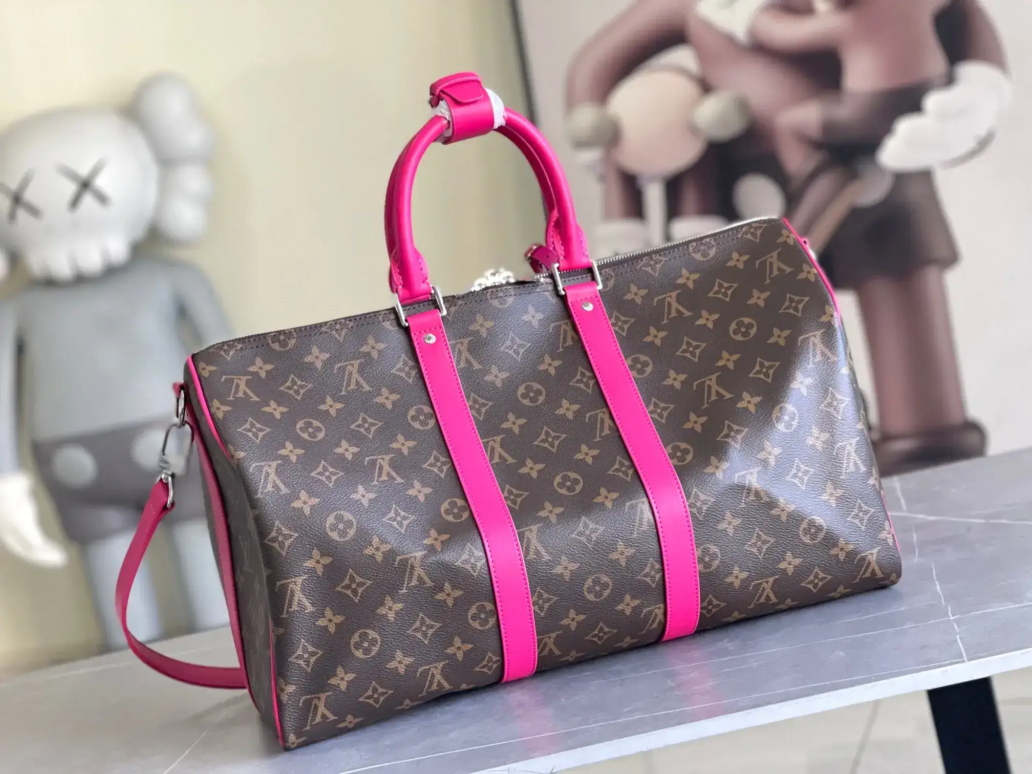 Louis Vuitton Red Keepall Monogram Canvas Tote Bag product photo from LabelPicks