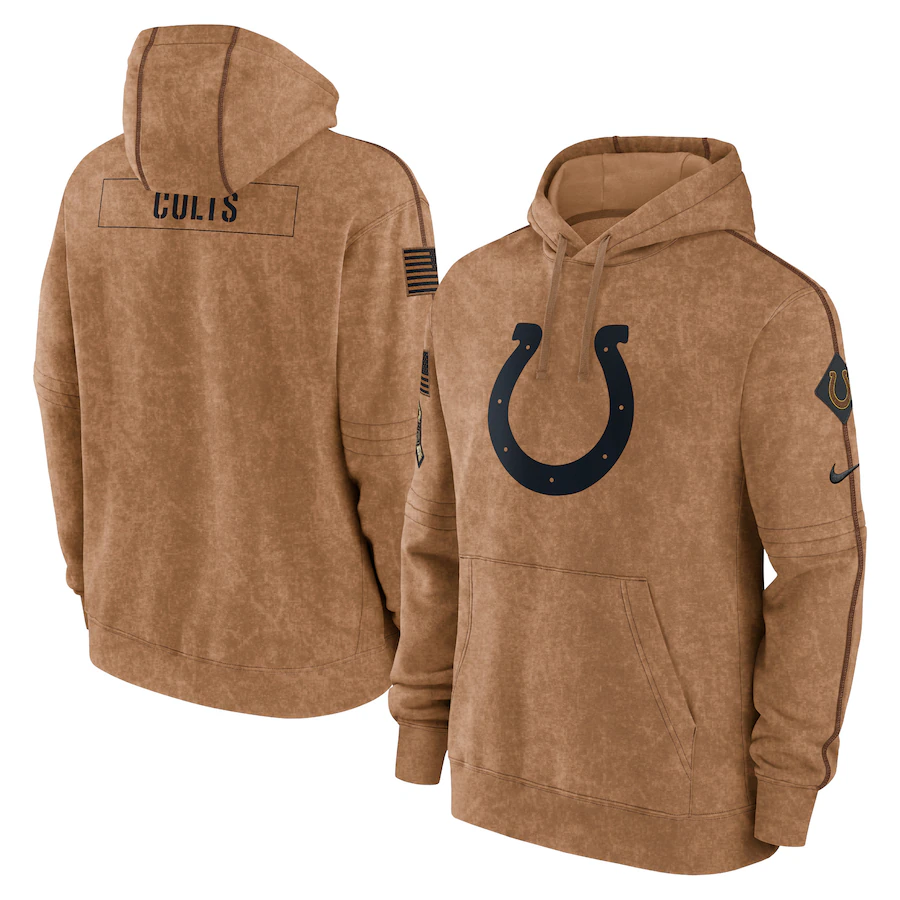 Indianapolis Colts Men's Nike Brown 2023 Salute To Service Club Pullover Hoodie