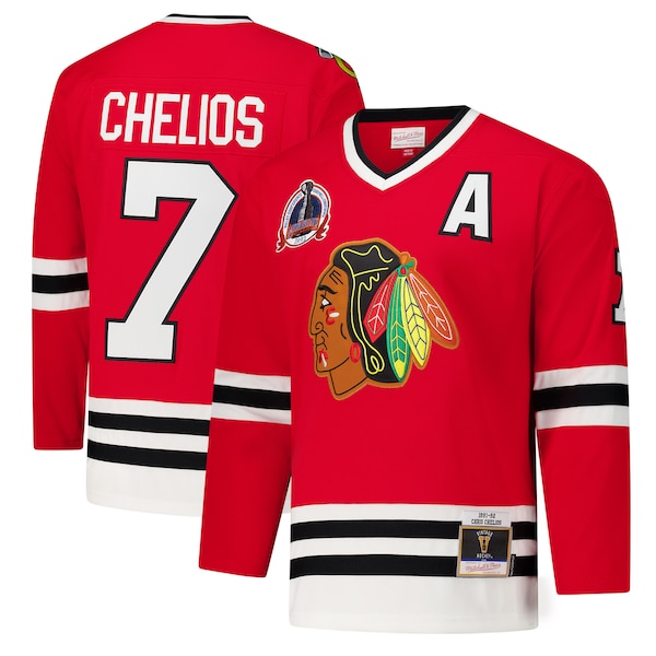 Chris Chelios Chicago Blackhawks 1991-92 Power Play Jersey - Red