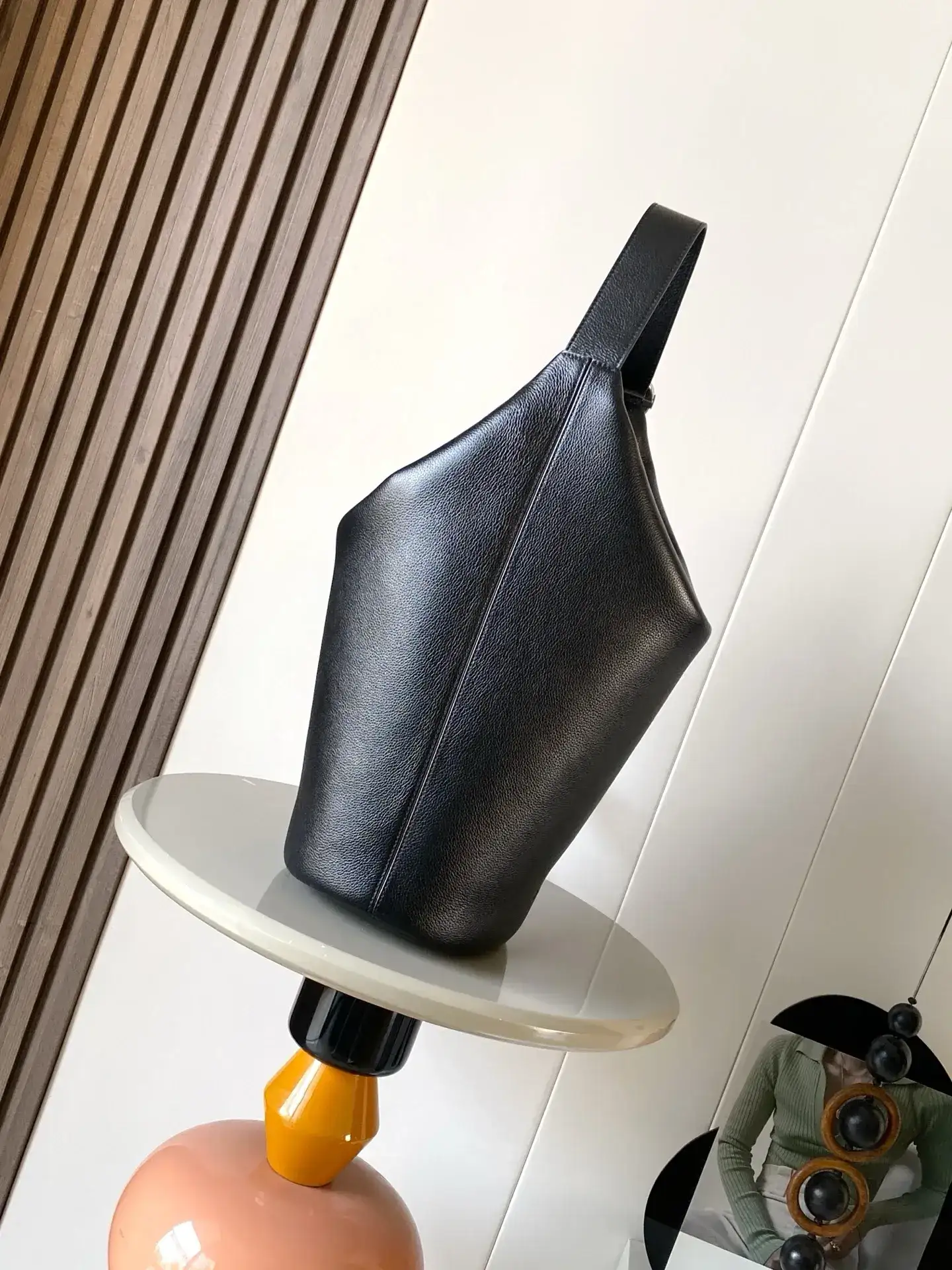 Bottega Veneta Loop Black Grained Leather Bucket Bag product photo from LabelPicks
