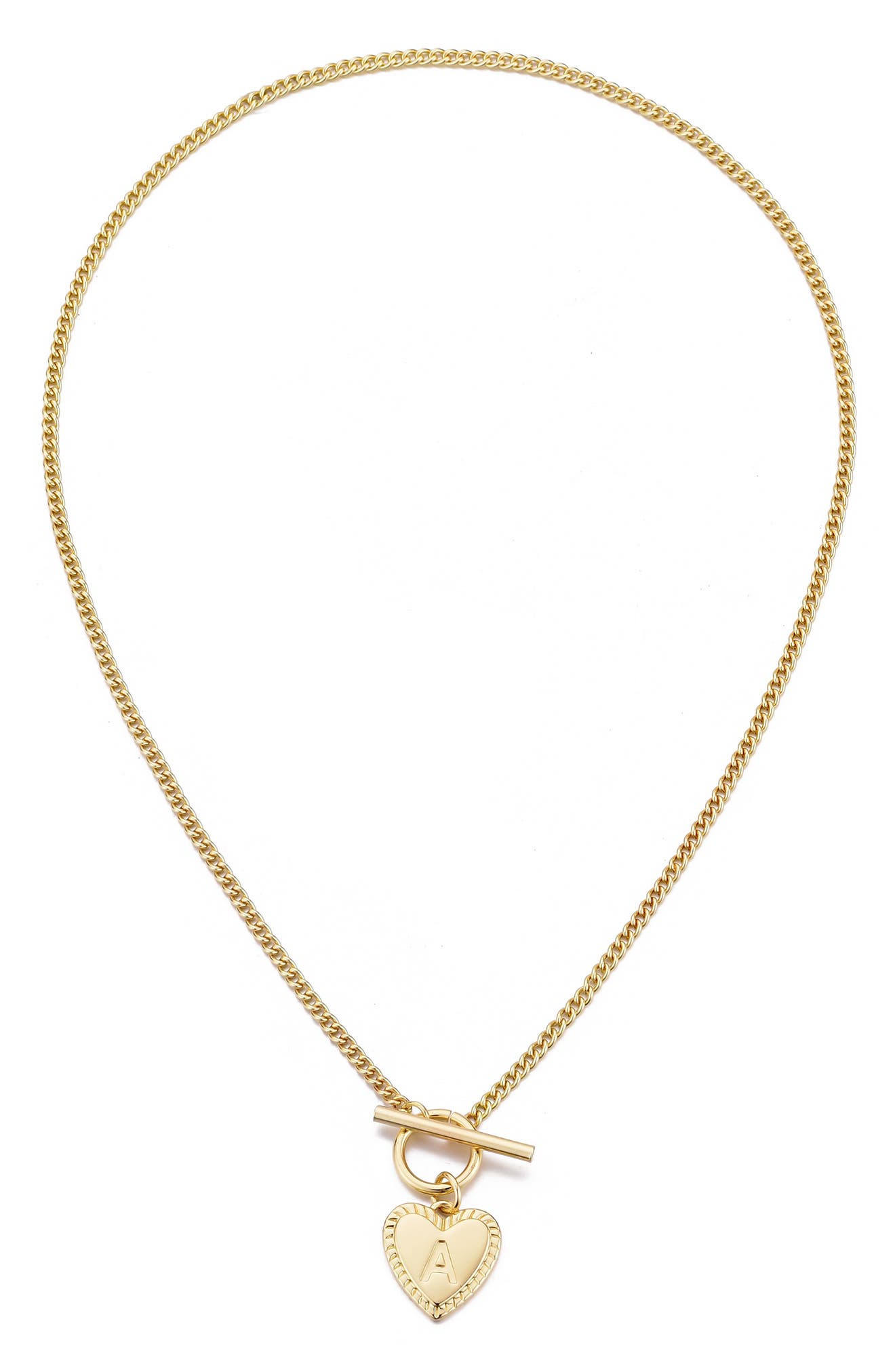 Adornia Initial Heart Toggle Necklace