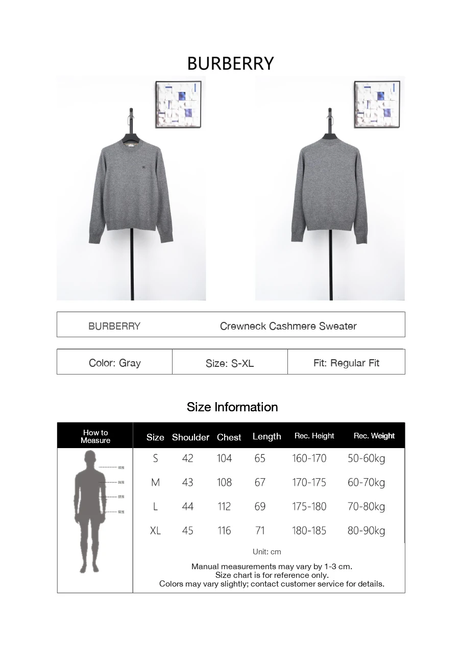Burberry Grey Check Equestrian Knight Crewneck Sweater product photo from LabelPicks