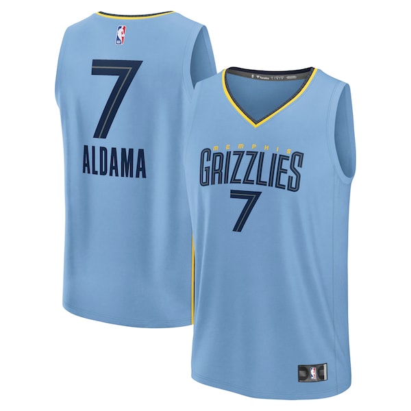 Santi Aldama Memphis Grizzlies  Fast Break Replica Player Jersey - Statement Edition - Light Blue