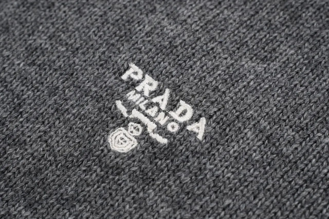 Prada Grey Wool Logo Zip Cardigan product photo from LabelPicks