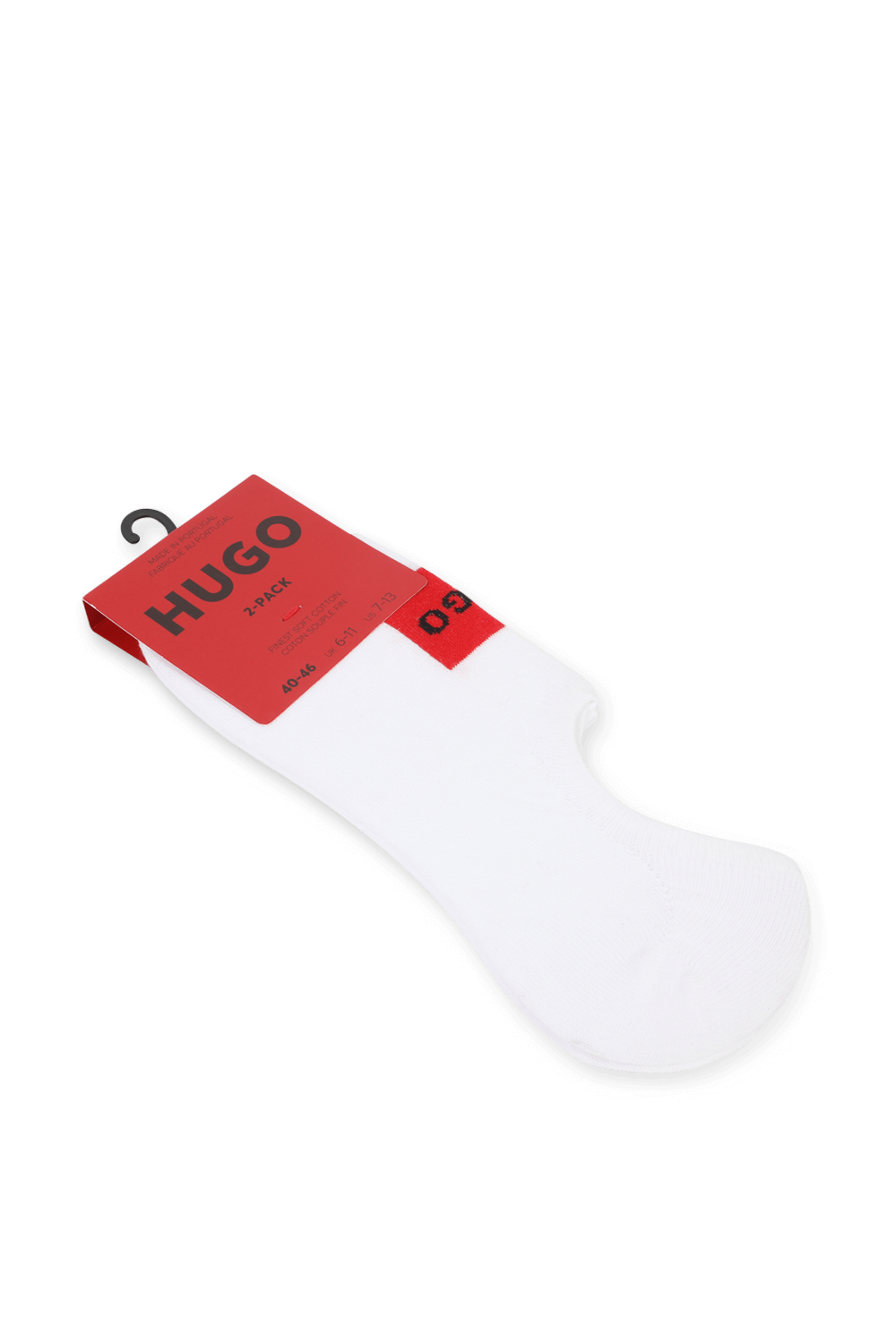 HUGO מארז שני זוגות גרביים לבנות ממותגות