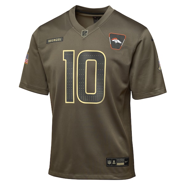 Bo Nix Denver Broncos Nike Youth 2025 Salute to Service Game Jersey - Olive