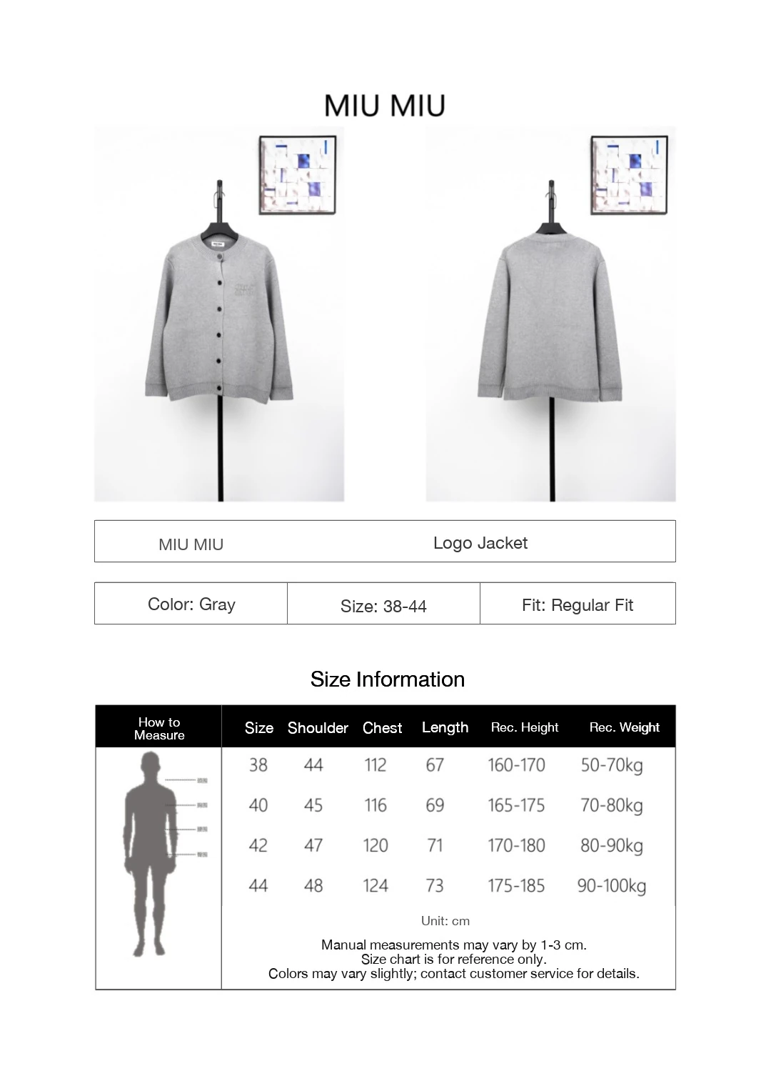 Miu Miu Muted Grey Logo Knit Jacket product photo from LabelPicks