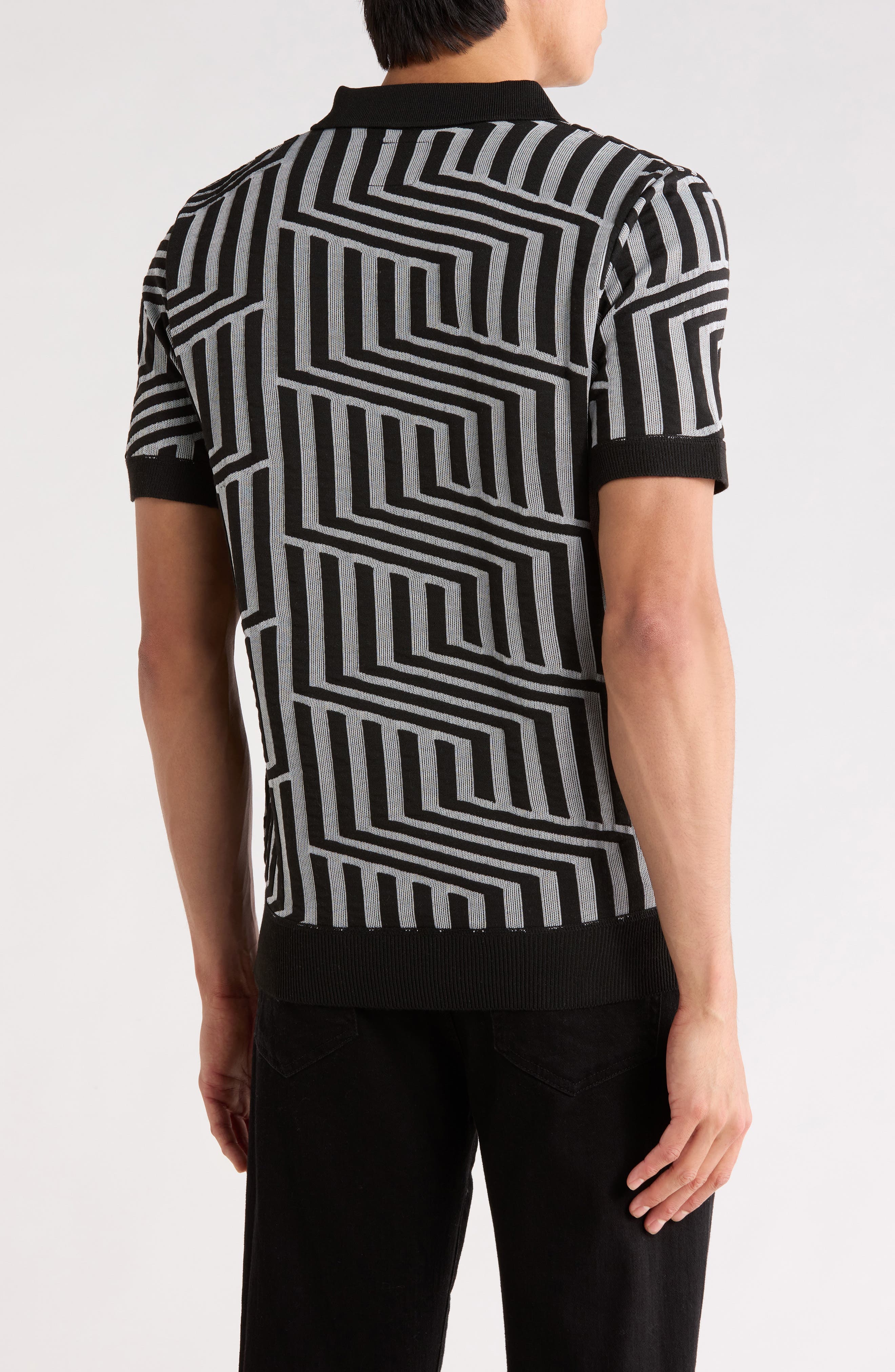 TOM BAINE Johnny Collar Knit Polo Sweater