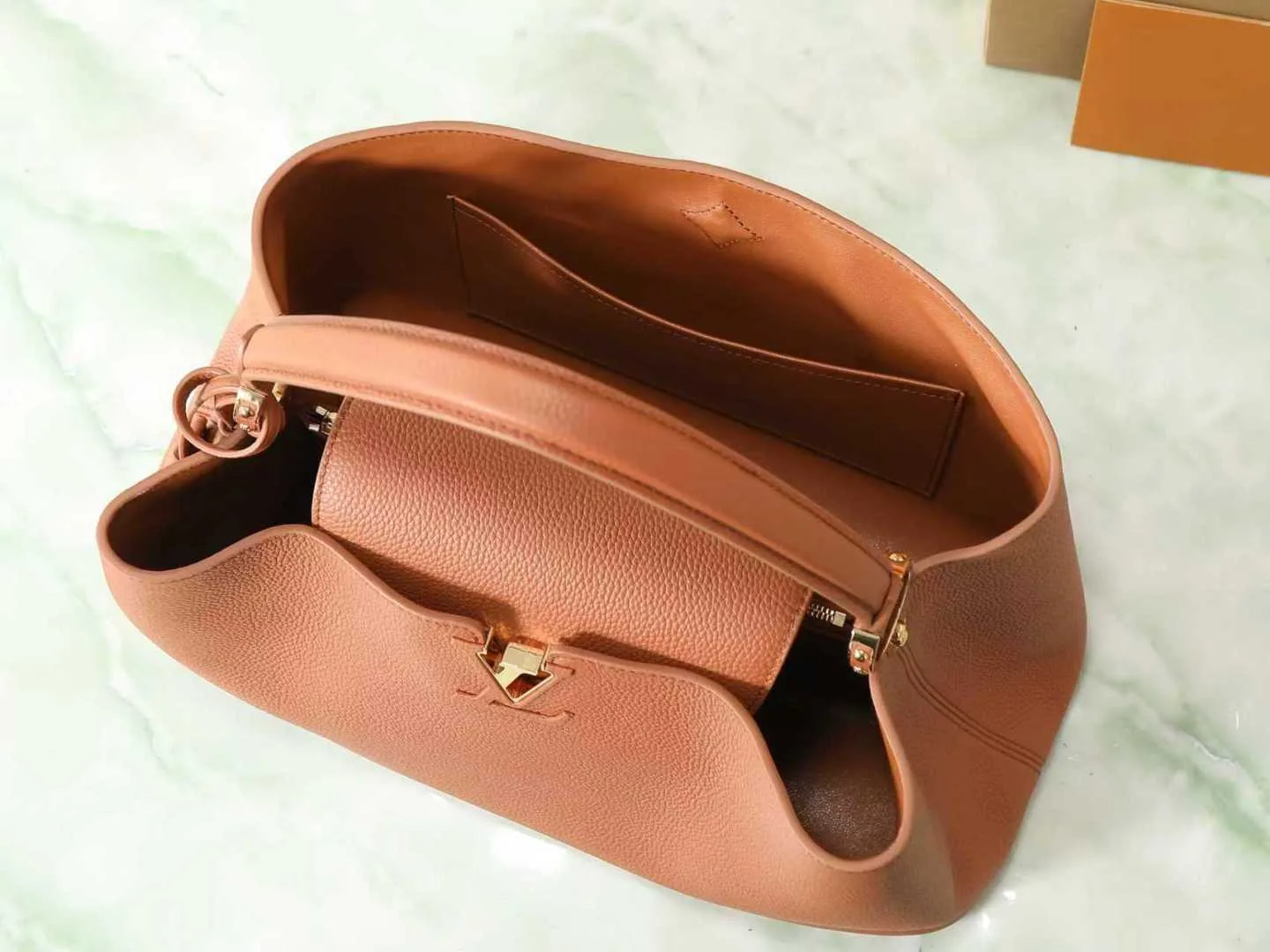 Louis Vuitton Capucines Brown Calfskin Top Handle Bag product photo from LabelPicks