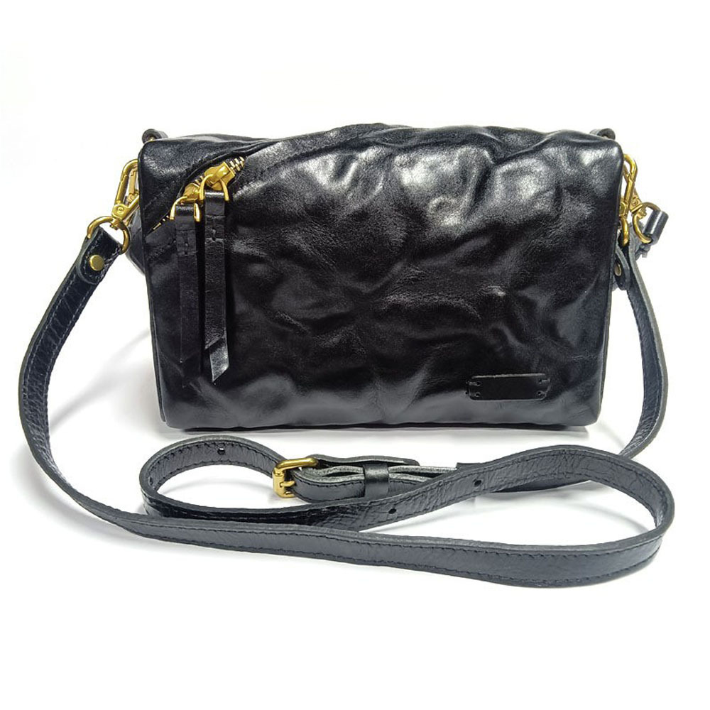 Women's Black Distressed Mini Satchel