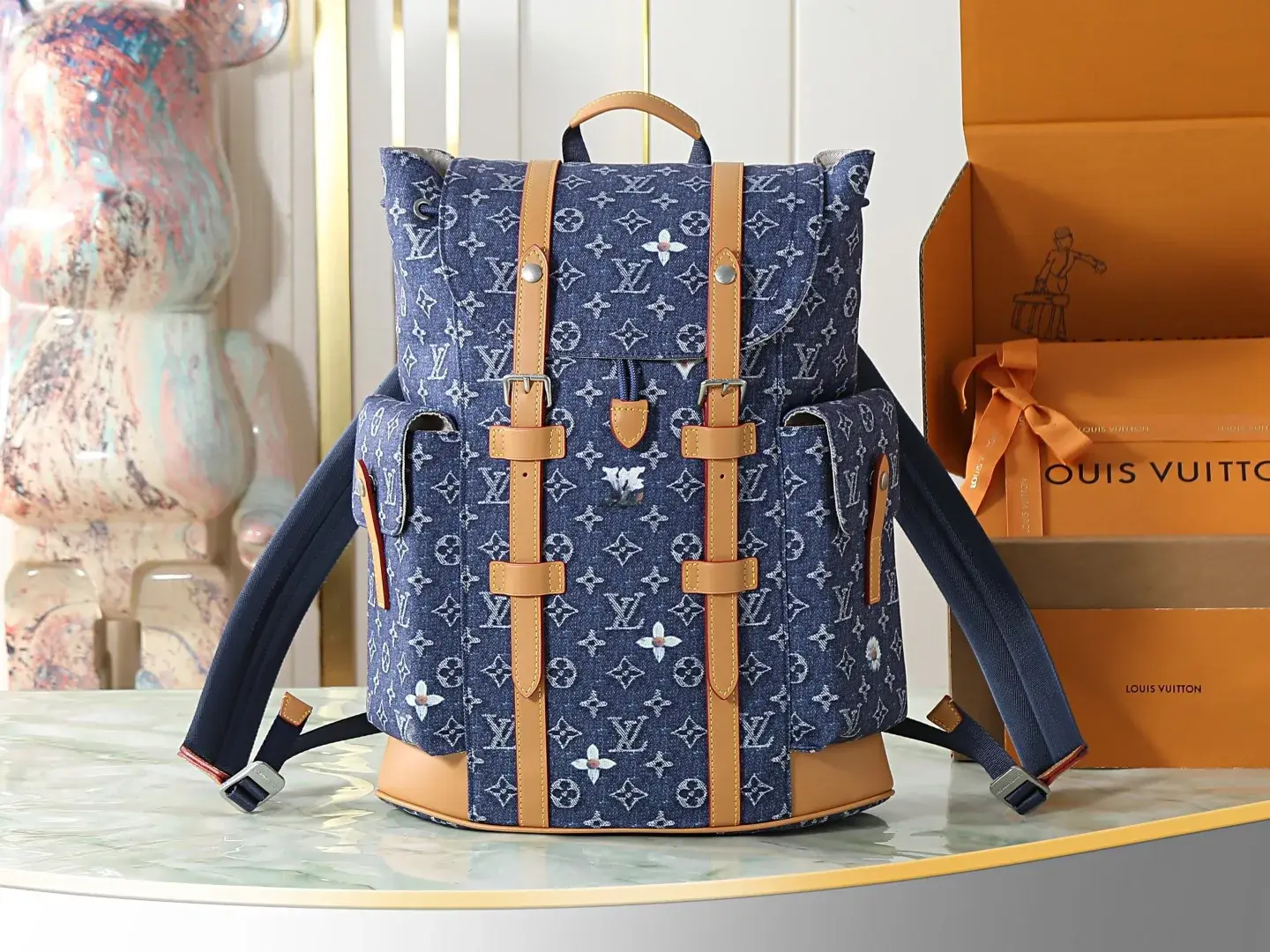 Louis Vuitton Christopher Blue Calfskin Backpack product photo from LabelPicks