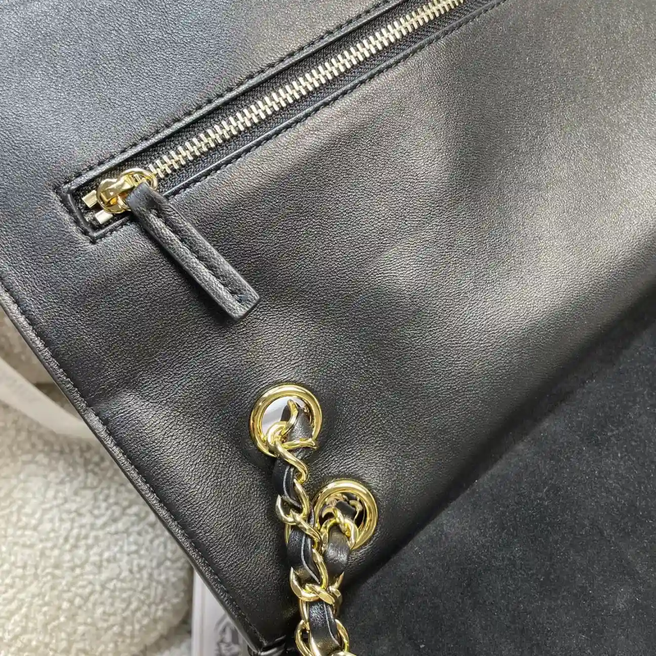Chanel Black Classic Flap Grained Leather Tote Bag product photo from LabelPicks
