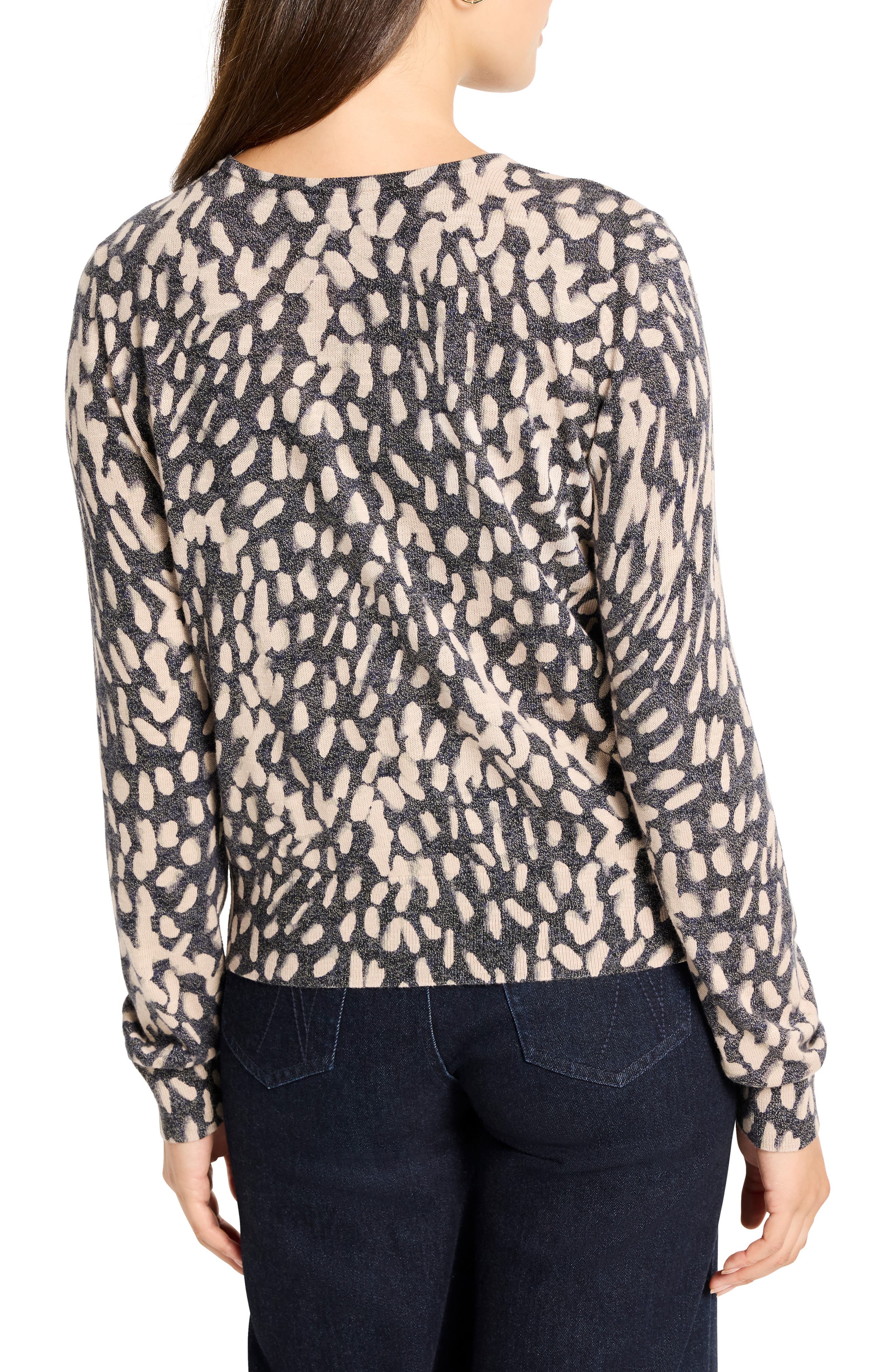 NIC+ZOE Wild Dot Cotton Blend Cardigan