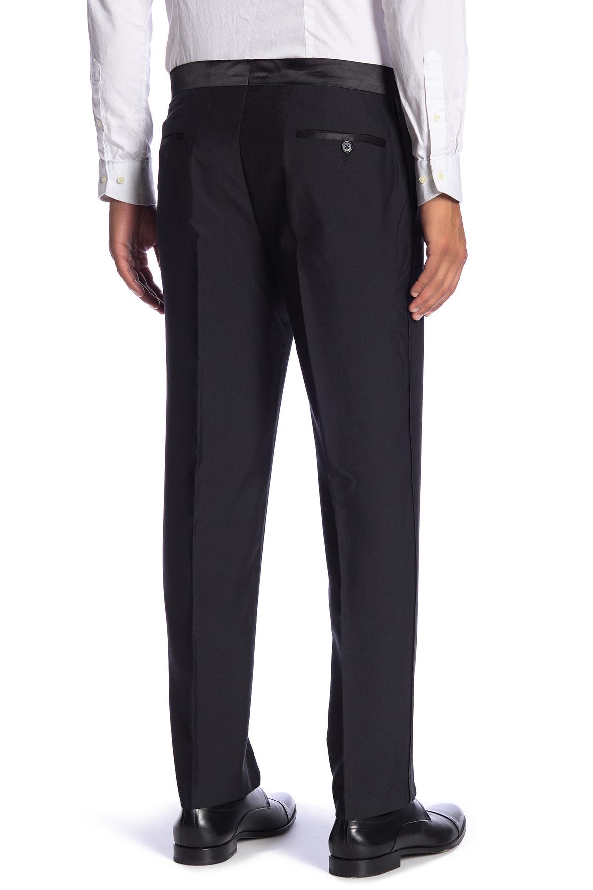 SAVILE ROW CO New Heathrow Black Modern Fit Tuxedo Pants - 30-34