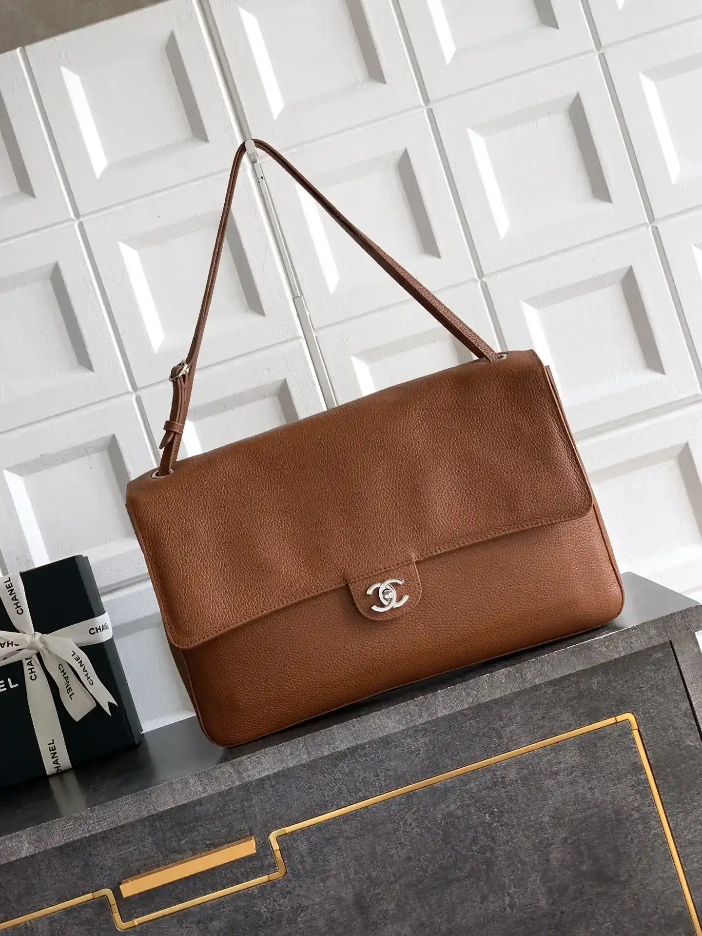 Chanel Brown Classic Flap Shoulder Bag product photo from LabelPicks