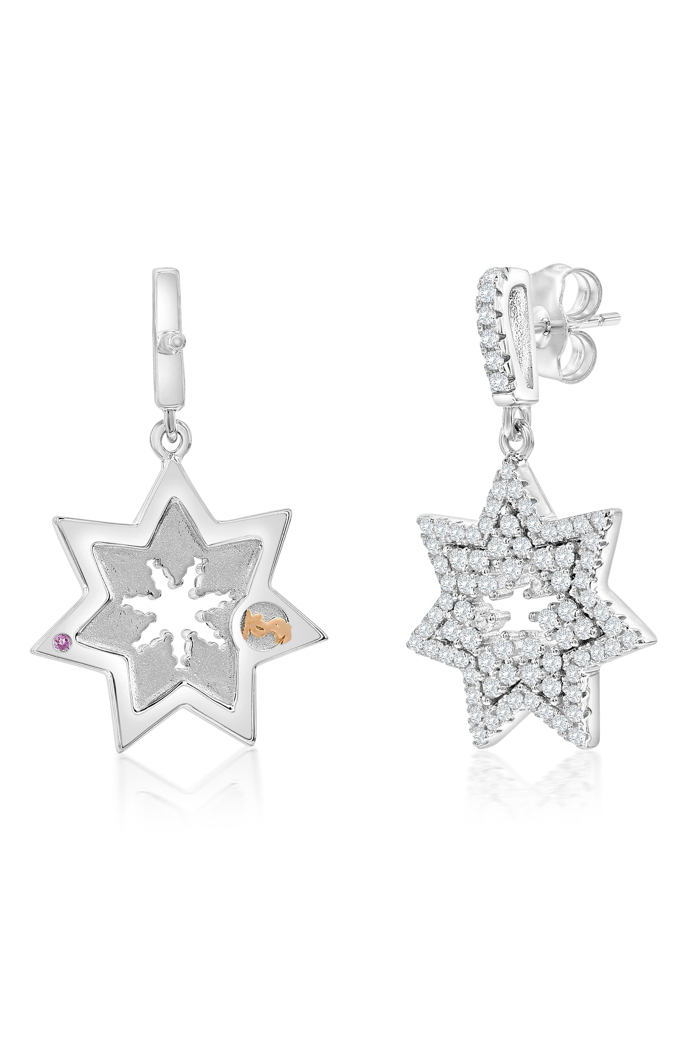 SUZY LEVIAN Cubic Zirconia Starburst Drop Earrings
