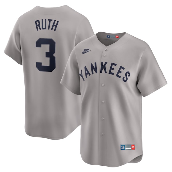 Babe Ruth New York Yankees Nike Throwback Cooperstown Collection Limited Jersey - Gray