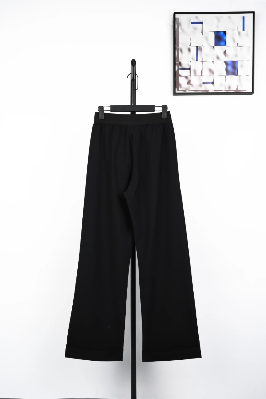 Miu Miu Black Elastic Waist Straight Trousers product photo from LabelPicks
