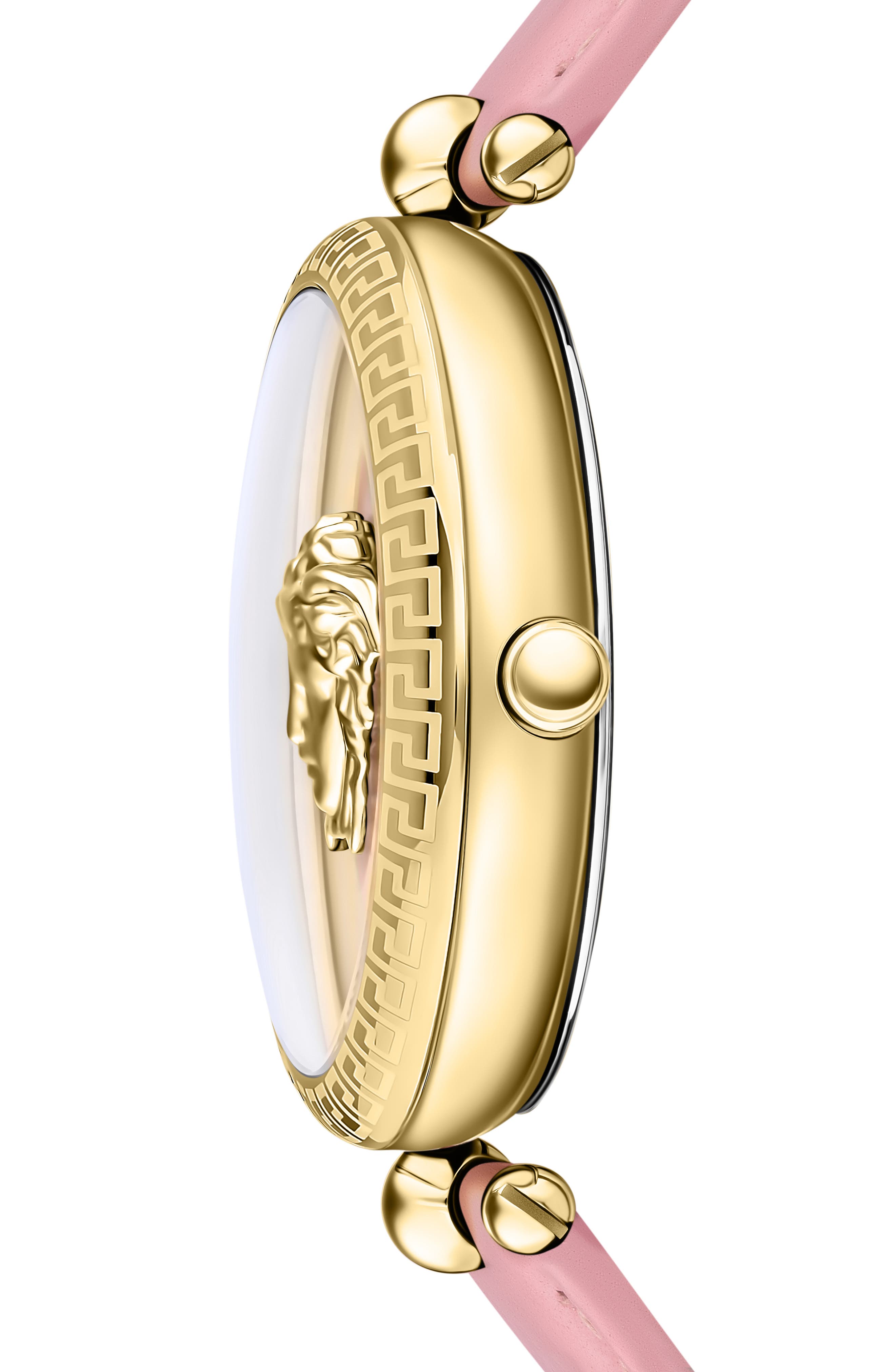 Versace Palazzo Empire Croc Embossed Leather Strap, 39mm