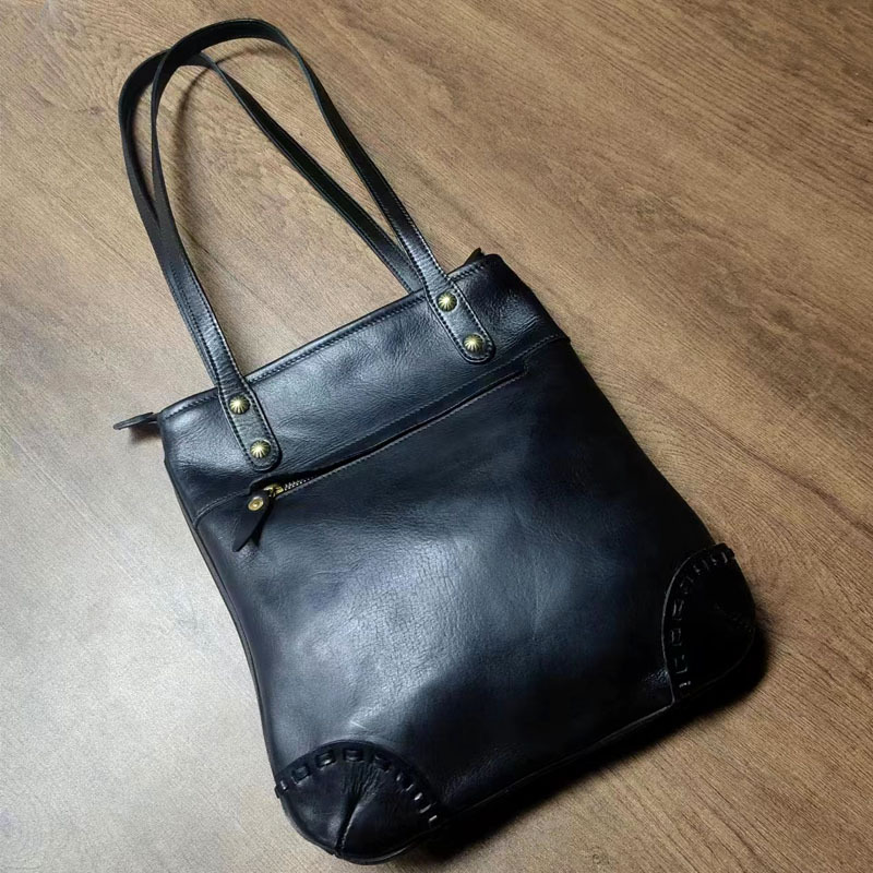 Oversized Black Pebble Tote Purse