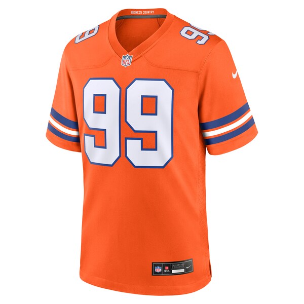 Zach Allen Denver Broncos Nike Mile High Collection 1977 Throwback Player Game Jersey - Orange
