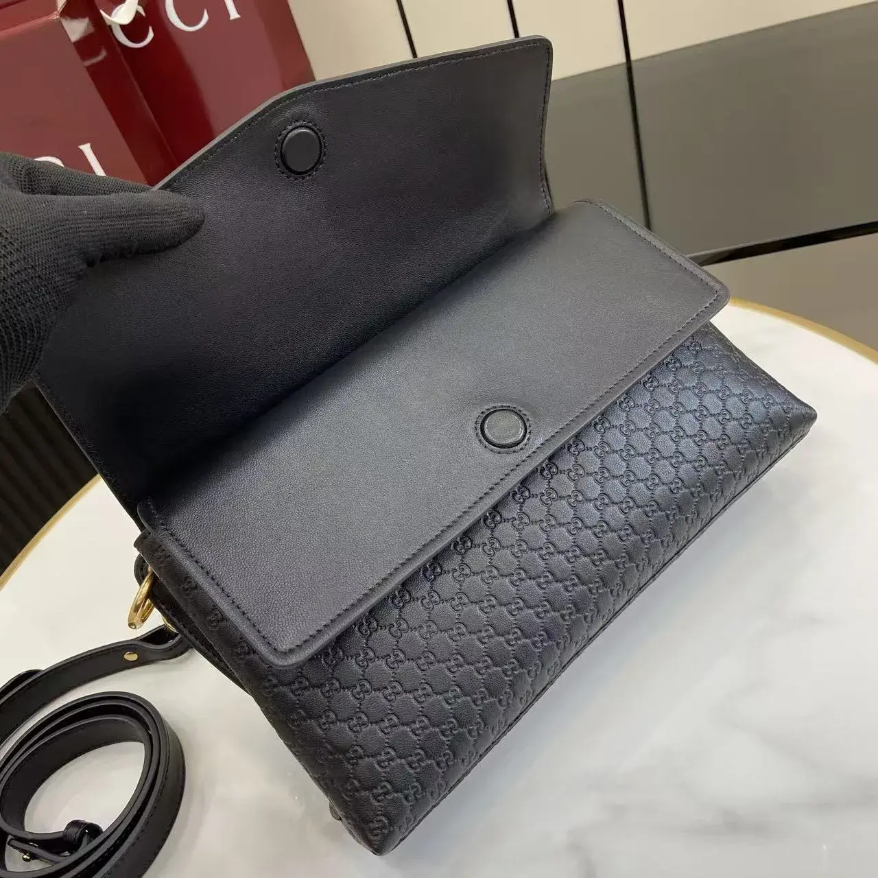 Gucci Black GG Supreme Canvas Shoulder Bag product photo from LabelPicks