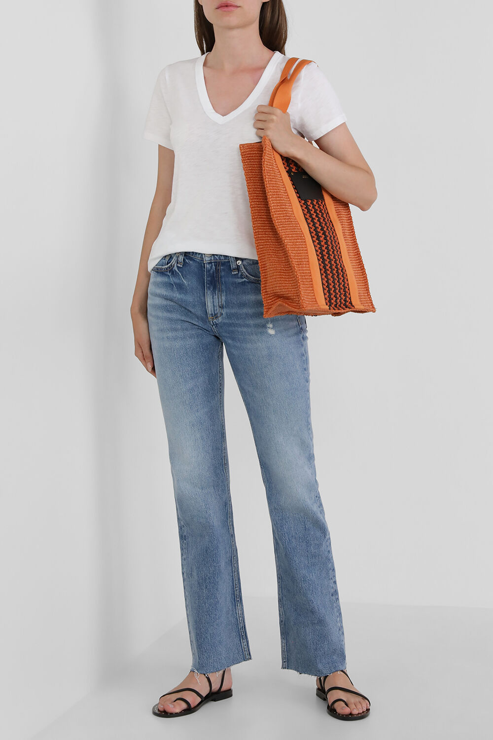 RAG & BONE חולצת טי עם צווארון וי