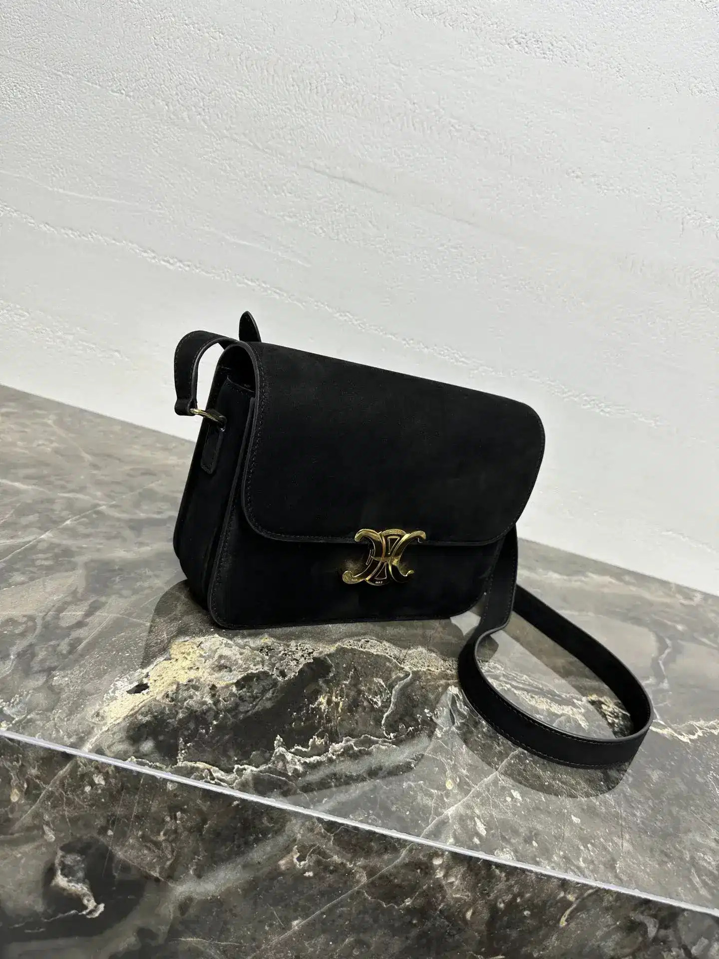Celine Gold Triomphe Lambskin Crossbody Bag product photo from LabelPicks